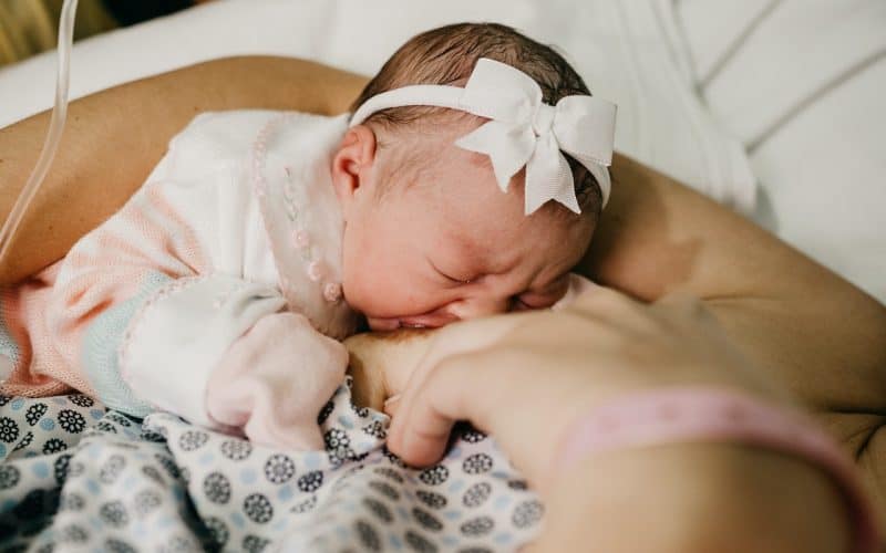 newborn baby breastfeeding