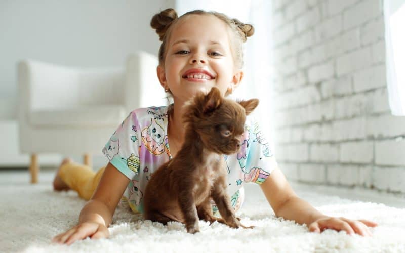 cute girl with a dog