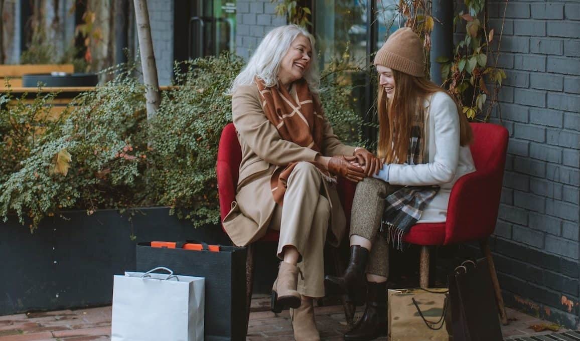 grandmother and granddaughter went shopping