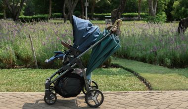 baby on a stroller