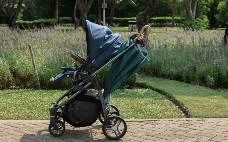 baby on a stroller