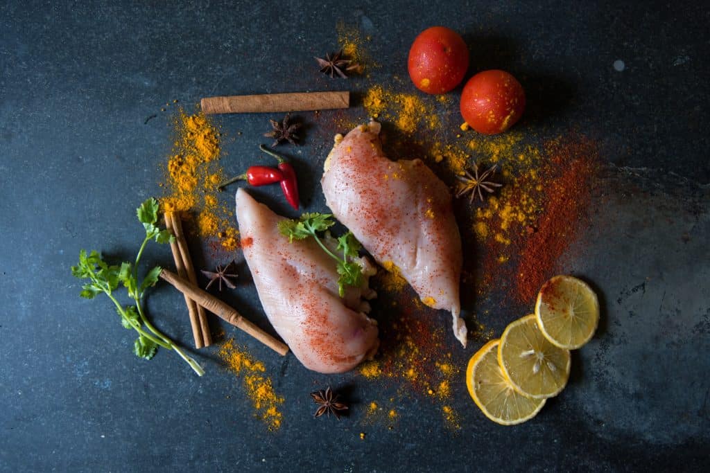 chicken breasts and spices