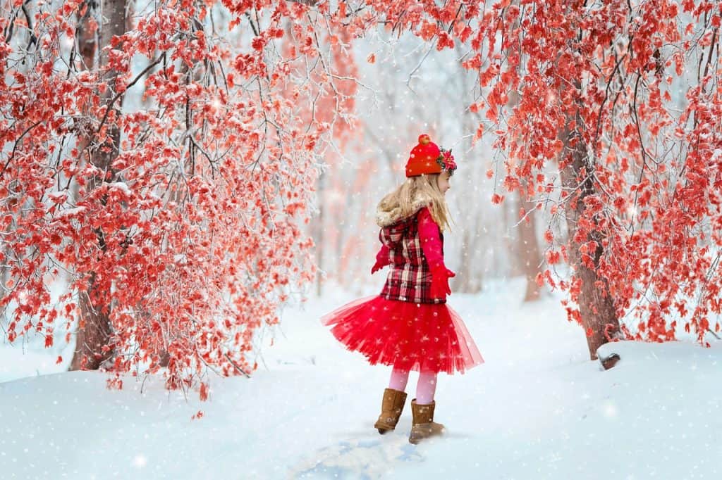 girl on snow