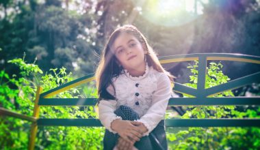 girl sitting on a bench
