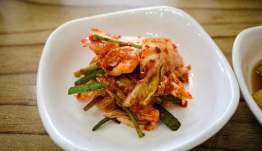 kimchi on ceramic plate