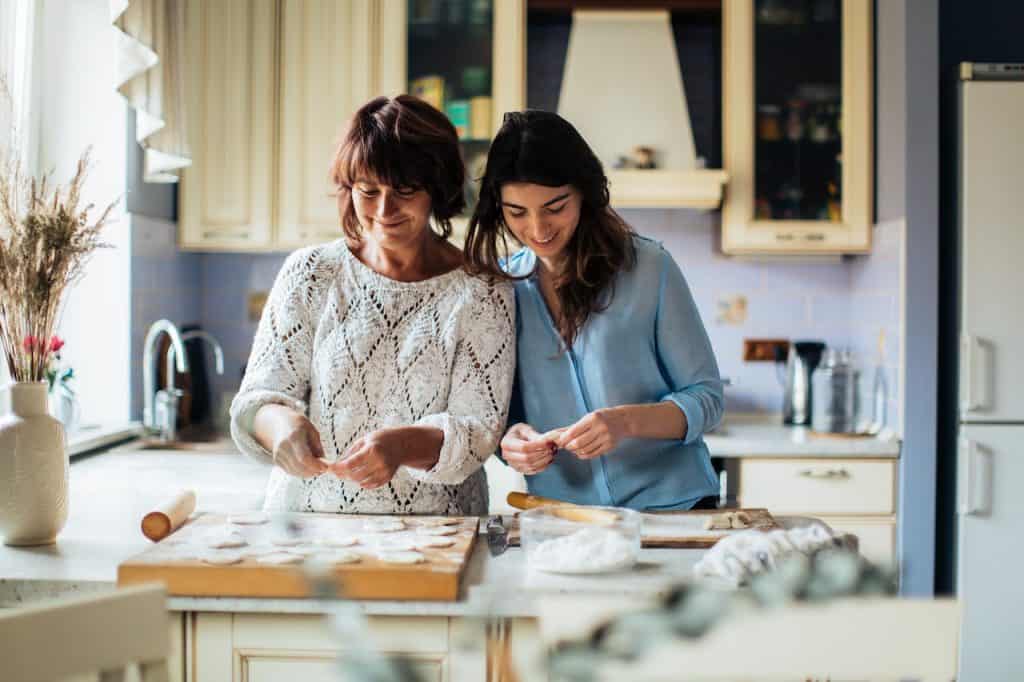 mother and daughter in the kitchen