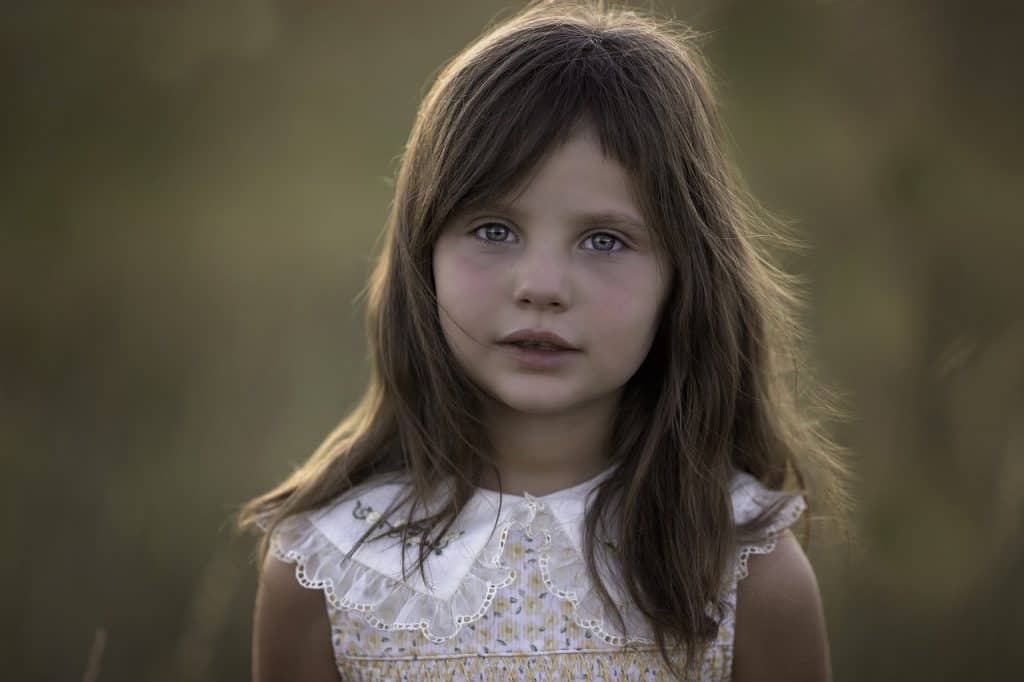 pretty girl with gray eyes