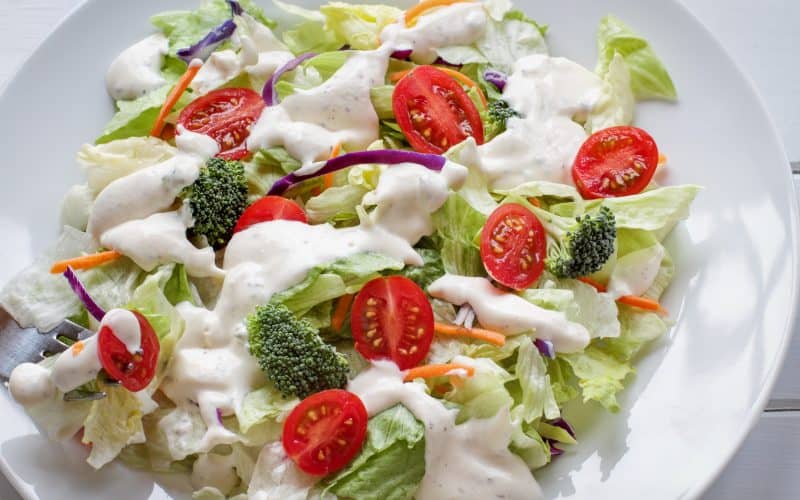 salad with ranch dressing