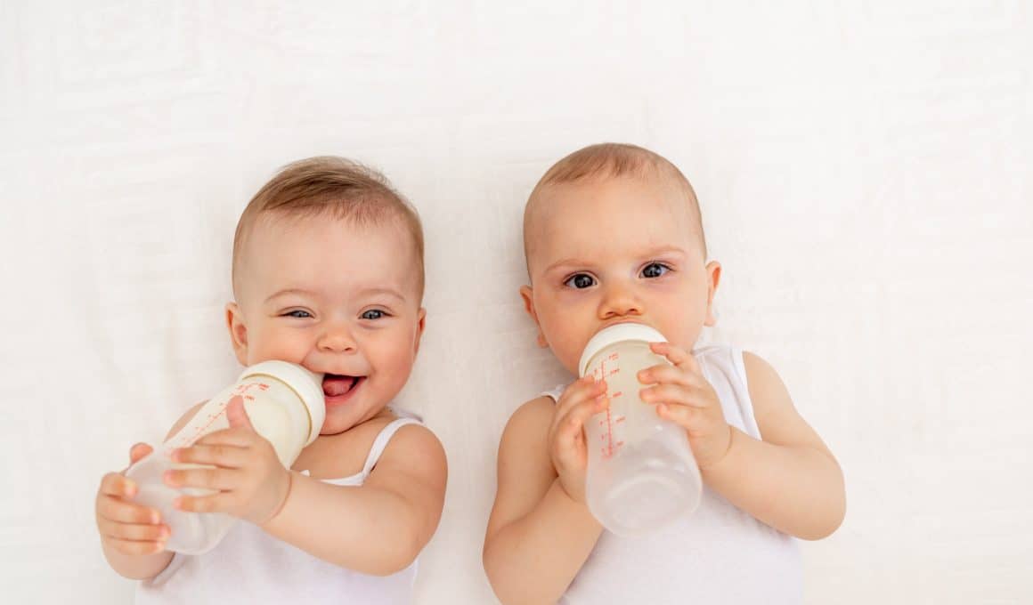 twin drinking milk