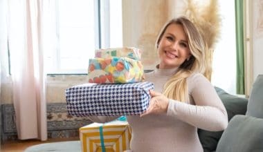 woman carrying gifts