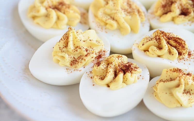 deviled eggs with paprika