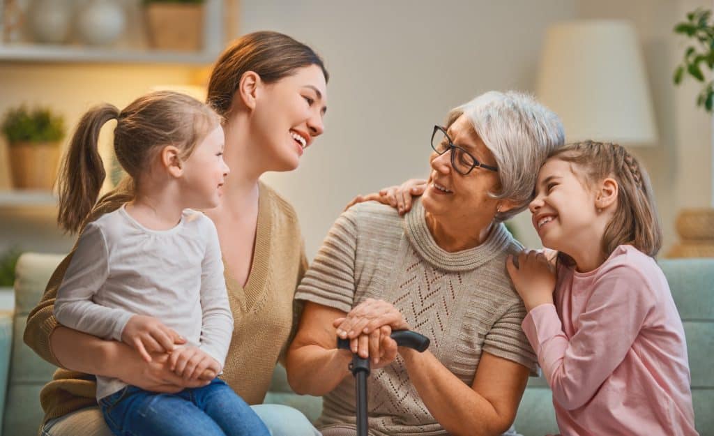 girls, mother, and grandmother