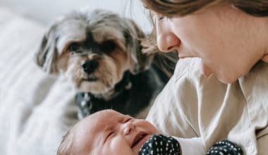 mom calming crying baby