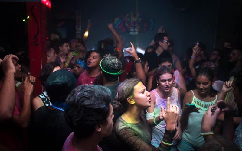 people in a club partying