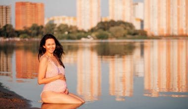 pregnant woman on a beach