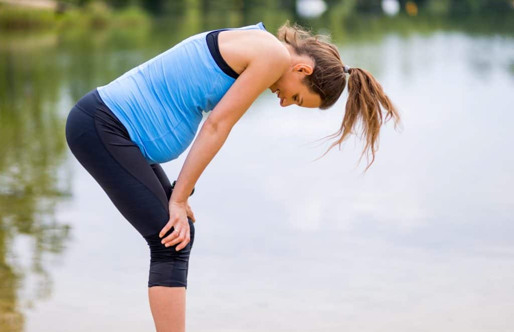 pregnant woman taking a break