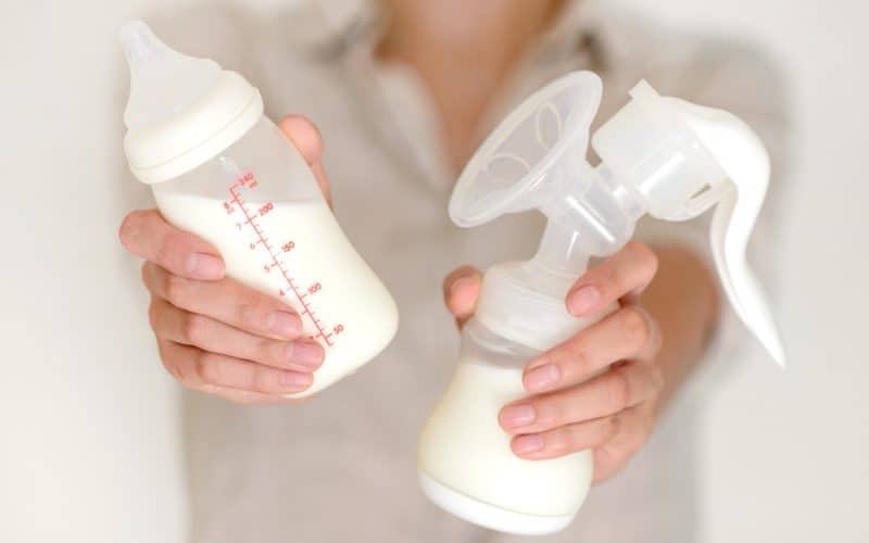 pump and bottle with milk