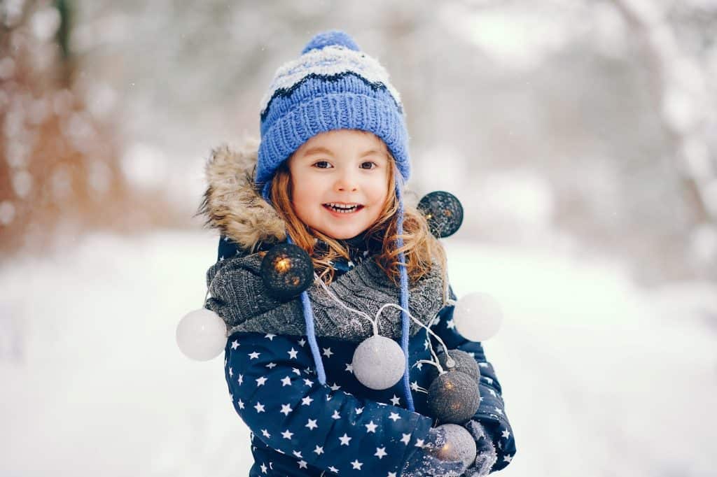 toddler wearing winter clothes