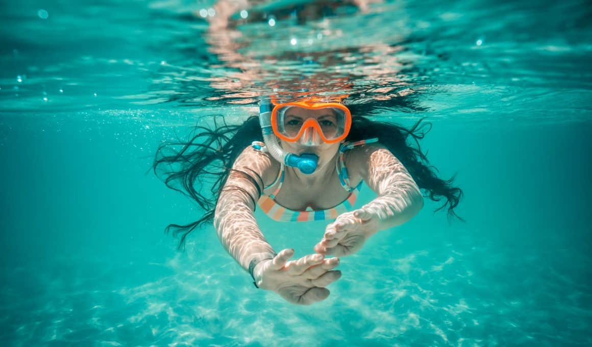 woman snorkeling