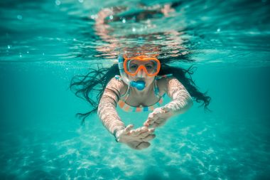 woman snorkeling