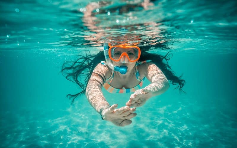 woman snorkeling