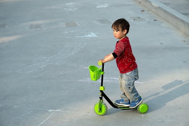 boy on a scooter