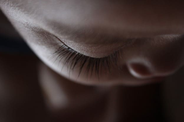 close up photo of baby eyelashes