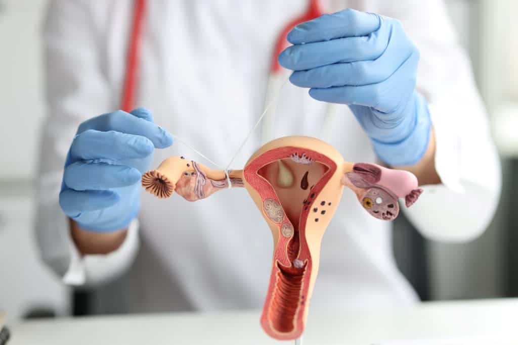 doctor demonstrating tubal ligation