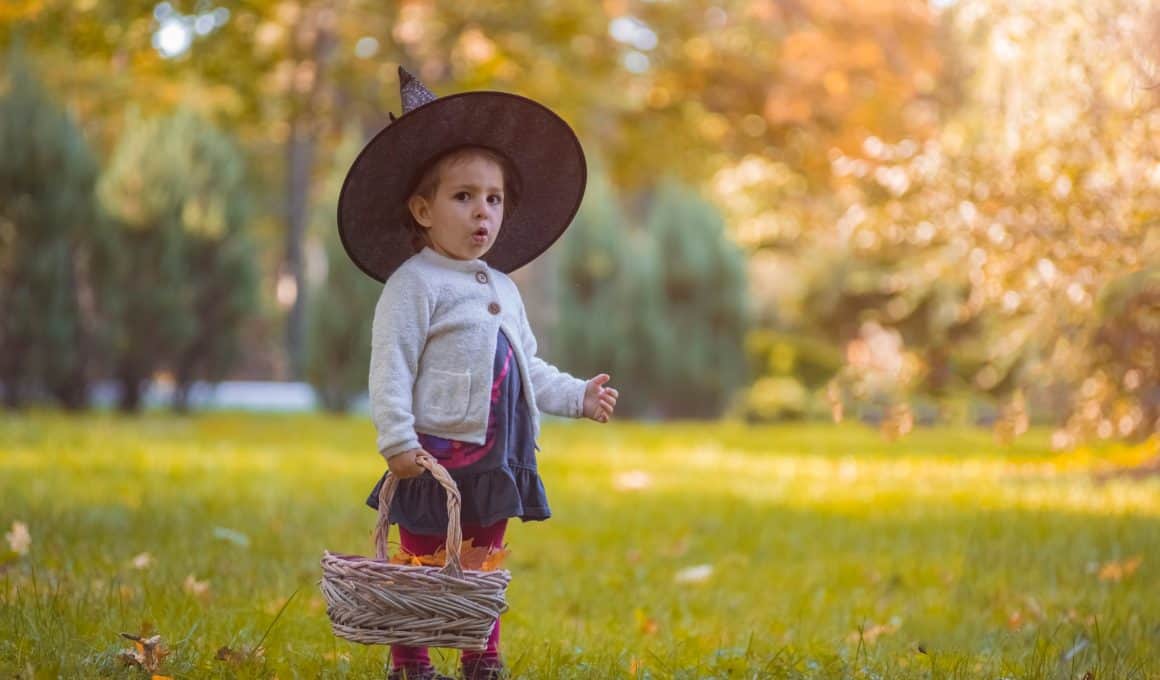 little girl with a basket