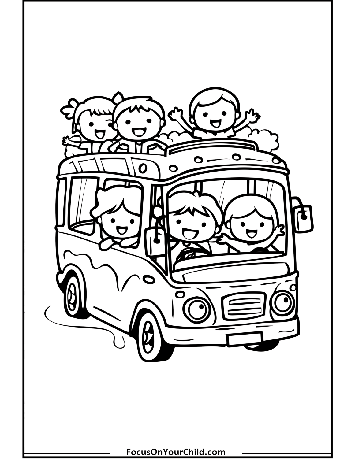 50+ Bus Coloring Pages (Free PDF Printables)