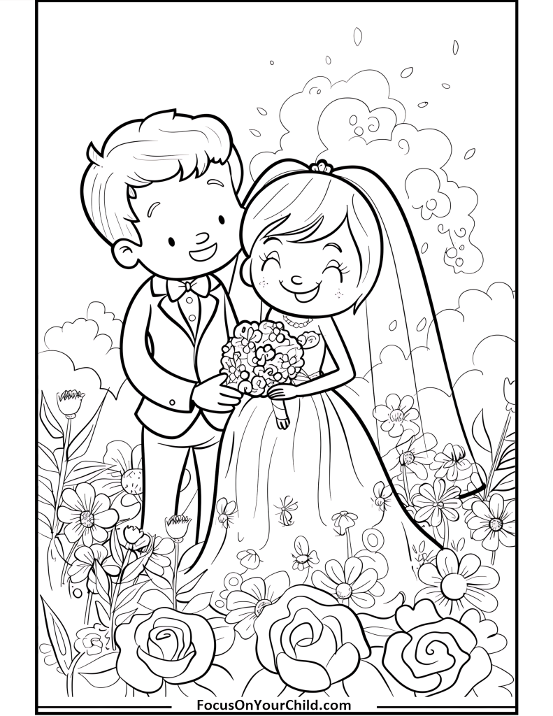 50+ Wedding Coloring Pages (Free PDF Printables)