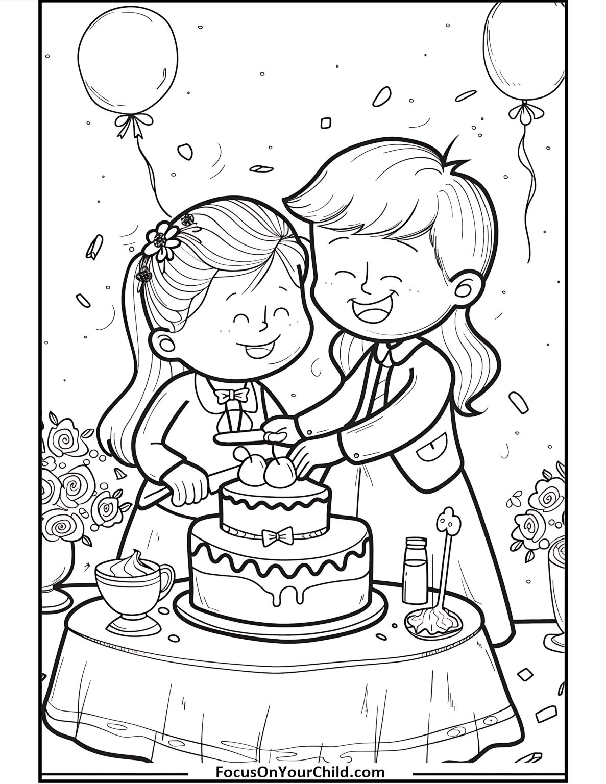 50+ Wedding Coloring Pages (Free PDF Printables)