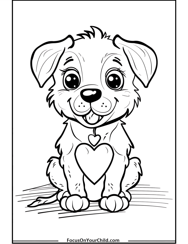 Adorable Valentine Coloring Pages for Kids