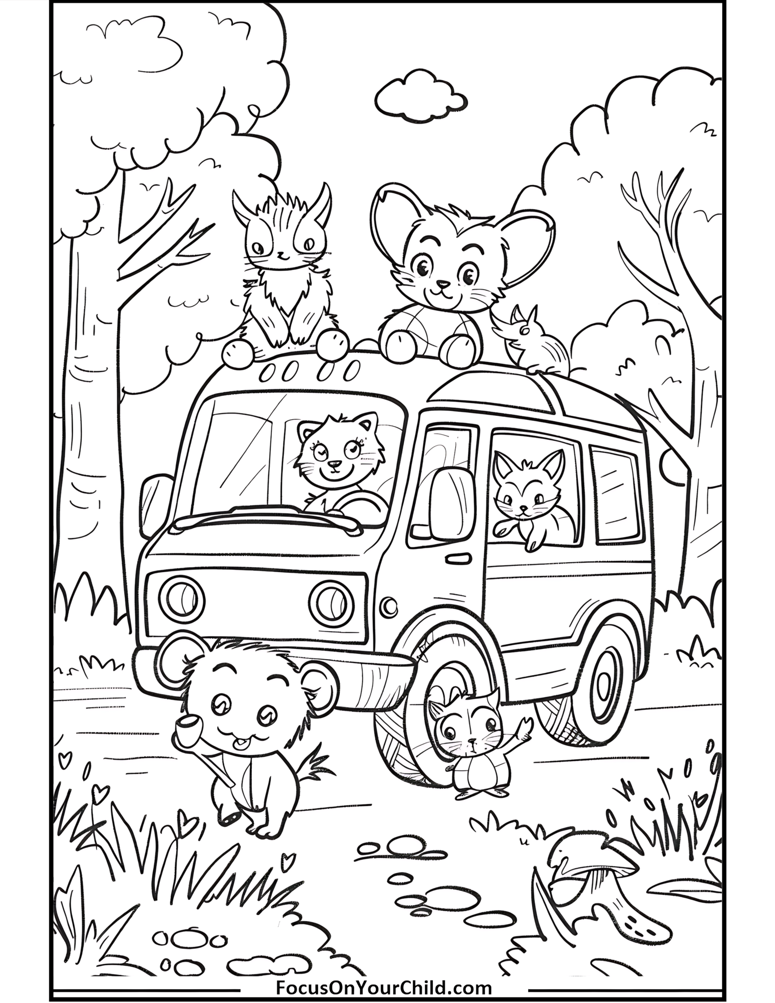 50+ Bus Coloring Pages (Free PDF Printables)