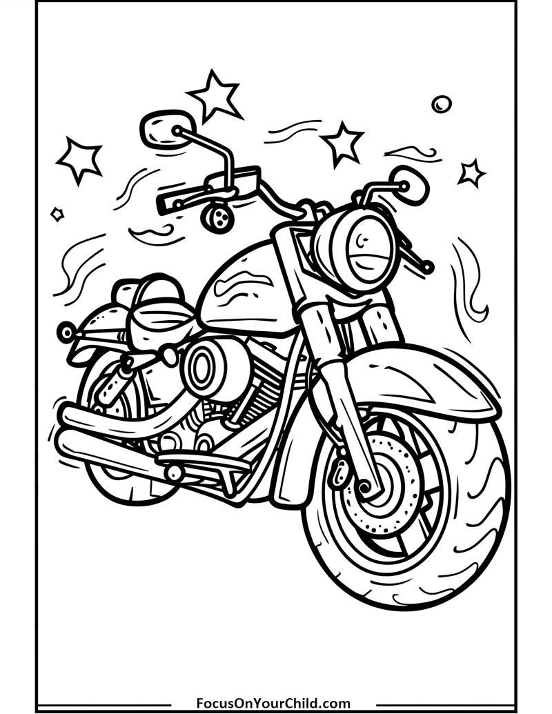 50+ Motorcycle Coloring Pages (Free PDF Printables)