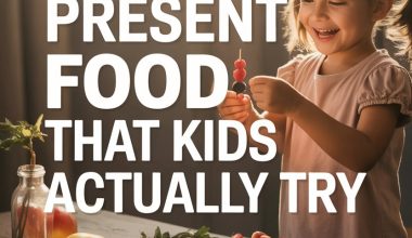 Young girl enjoying healthy fruit snacks with colorful food presentation ideas for kids.