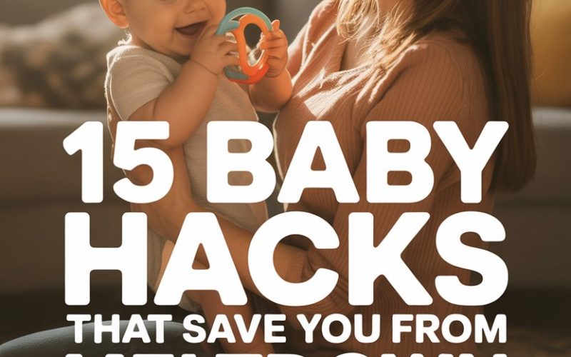 Happy mom and baby with baby hacks for meltdowns in a cozy home setting.