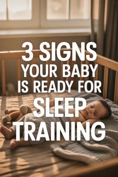 Baby sleeping peacefully in a cozy bed with sunlight, indicating signs for sleep training readiness.