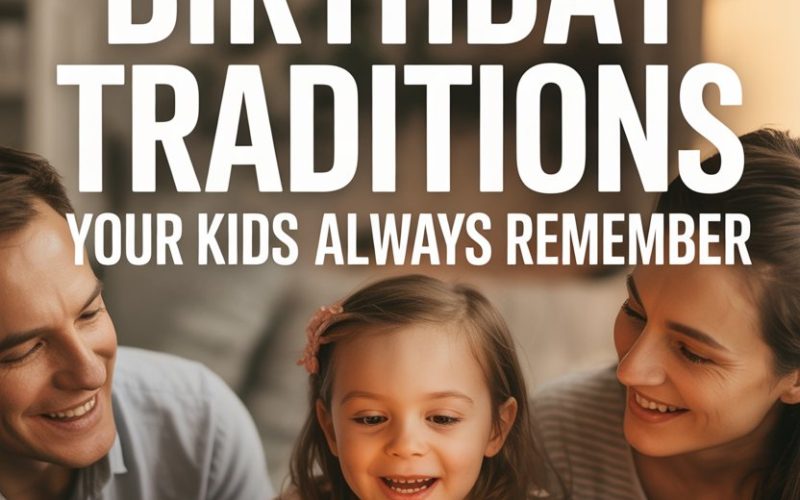 Happy birthday celebration with family, cake, candles, and memorable traditions for kids.