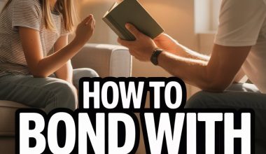 Man and girl having a heartfelt conversation about bonding with a stepchild.