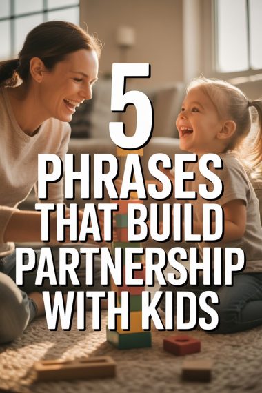 Healthy parent-child bonding through playful activities with children using positive communication techniques.