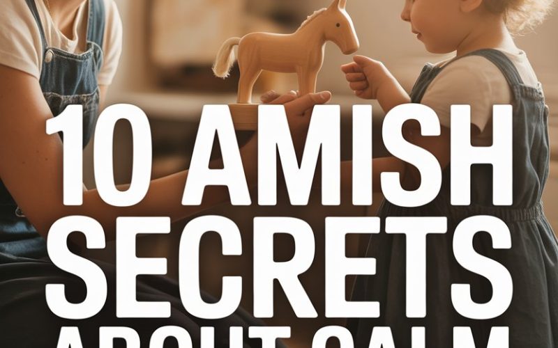 Calm Amish parenting: nurturing interaction between mother and child with gentle, caring techniques.