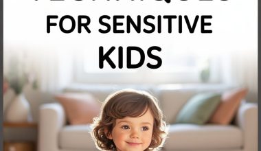 Calming techniques for sensitive children, girl relaxing in cozy living room environment.