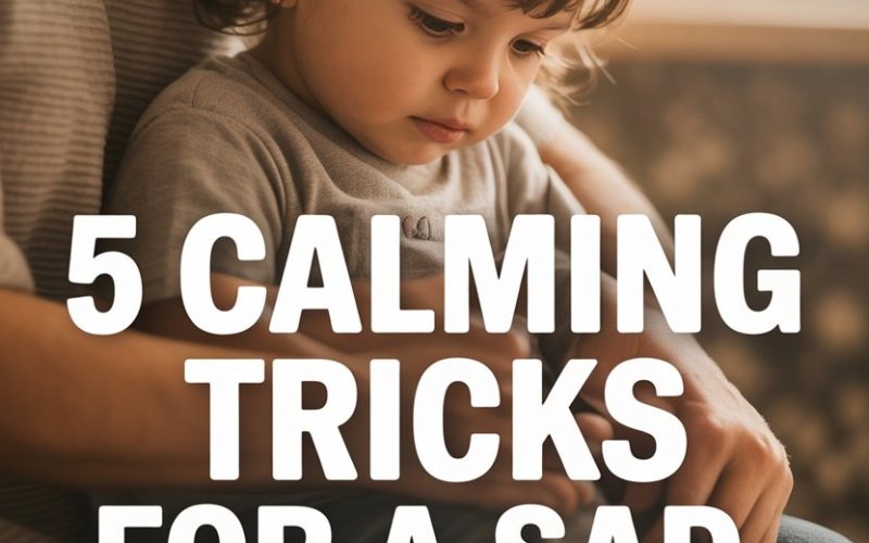 Comforting a sad child with gentle care and calming strategies for emotional well-being.