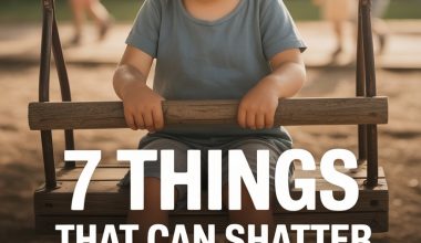 Child on swing reflecting on confidence as common factors harm self-esteem.