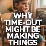 Boy in timeout looks thoughtful; questioning if discipline methods like time-outs are ineffective.
