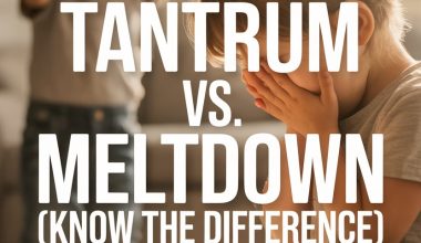 Upset children during a tantrum and meltdown in a cozy home setting.