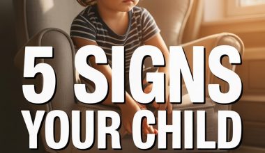 Child sitting thoughtfully on a beige armchair, showing signs of bottling up emotions.