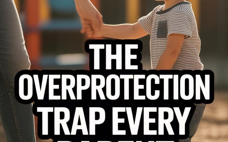 Child at playground with parent highlights overprotection risks in parenting.