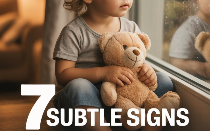 Child reflecting by window showing signs of a victim mindset.